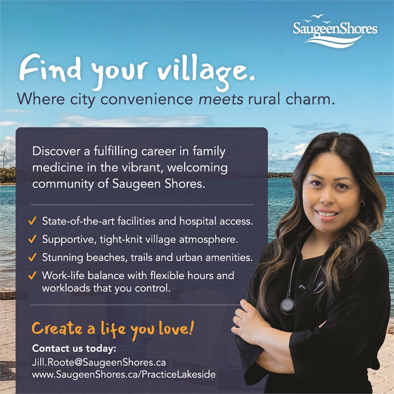 Display ad for Saugeen Shores